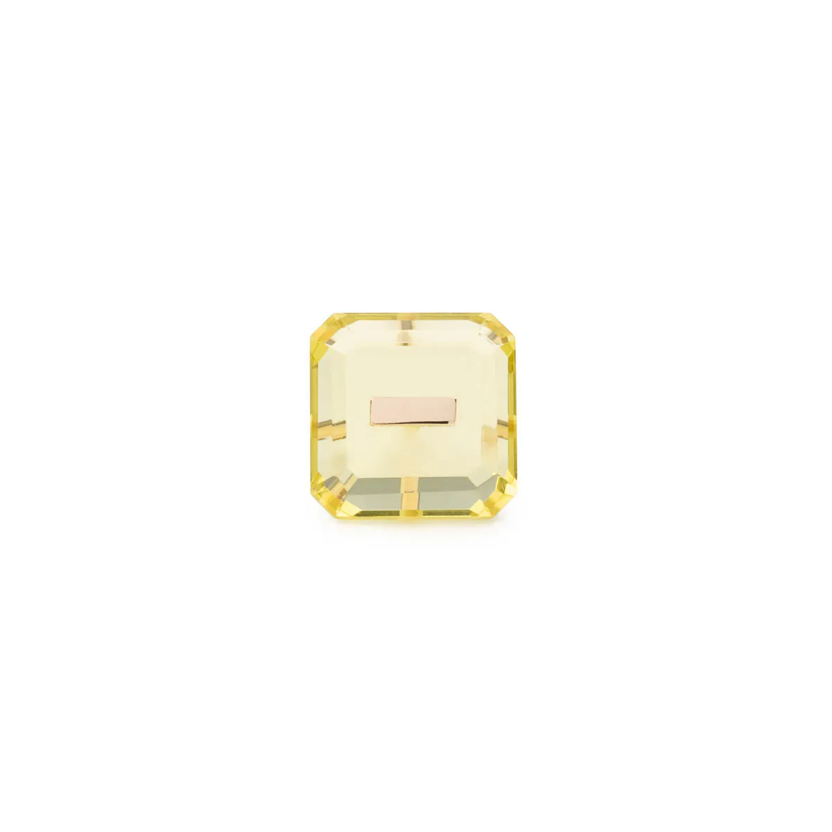 BIRD OF PARADISE Naked Square Stone Stud Earring, Lemon Quartz