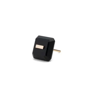 BIRD OF PARADISE Naked Square Stone Stud Earring, Onyx
