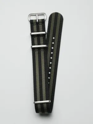 Black and Green Striped Nylon Single-Piece