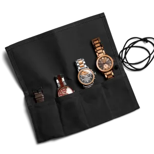 Black Wax Canvas Watch Roll