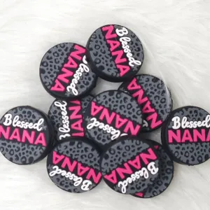 Blessed Nana Silicone Focal Beads Wholesale, Saying Focal Beads
