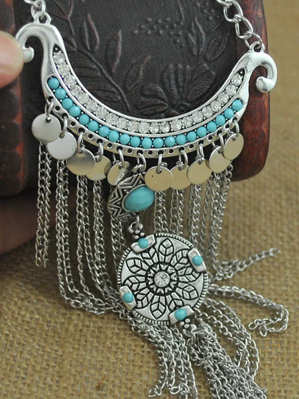 Bohemian Chain Fringed Clavicle Necklace Female