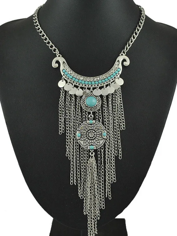 Bohemian Chain Fringed Clavicle Necklace Female