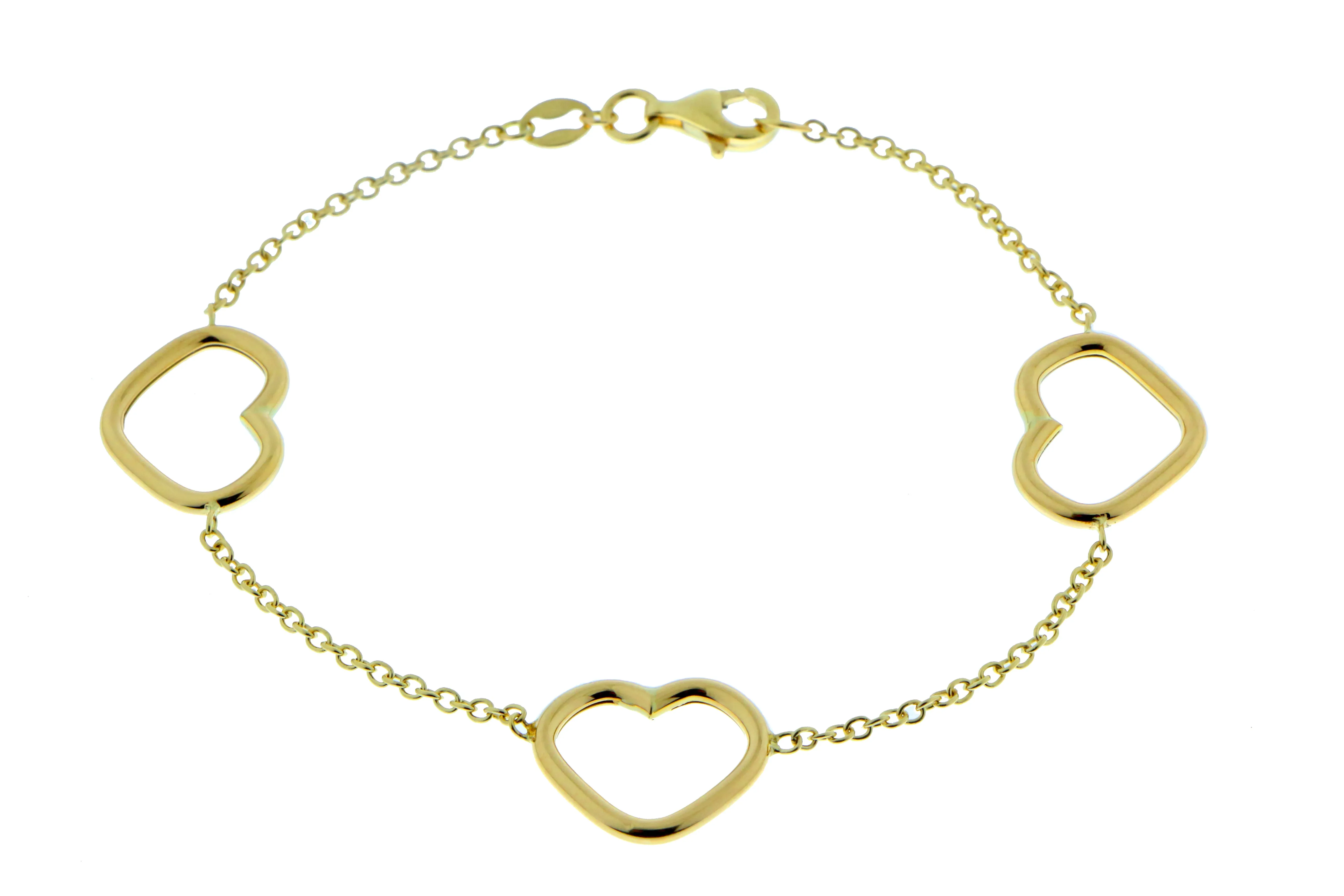 Bracelet with three open hearts