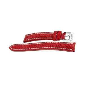 Breitling Red lizard Watch Band Strap with White contrast Stitching and Tang Buckle 114Z