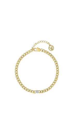 Brilliant Curb Bracelet 18K Gold Plated