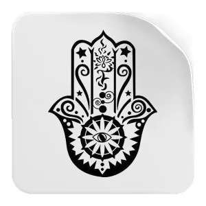 Buddha Sticker with Hand of Fatma