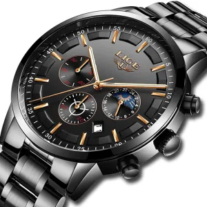 Business Styled Quartz Watches for Men with Stainless Steel Strap