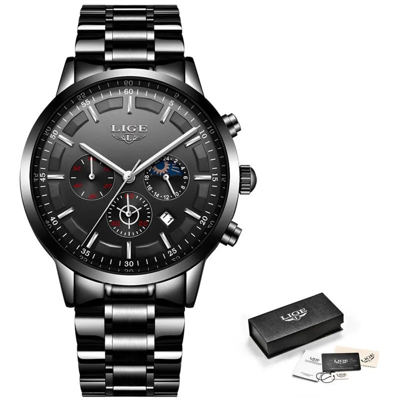 Business Styled Quartz Watches for Men with Stainless Steel Strap