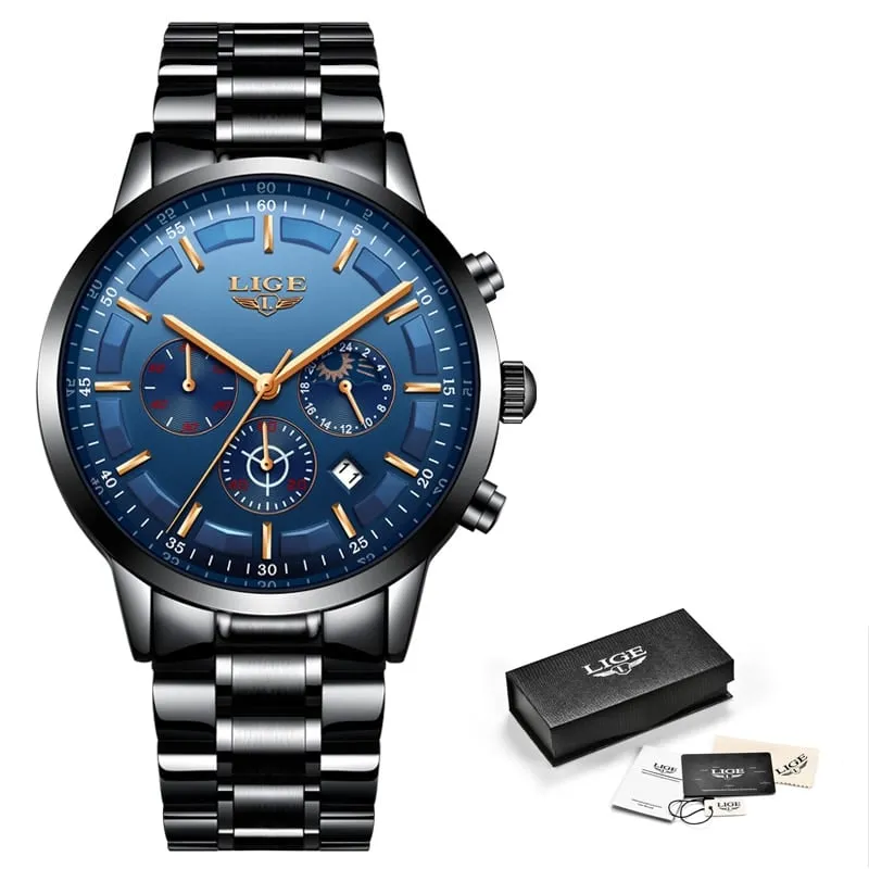 Business Styled Quartz Watches for Men with Stainless Steel Strap