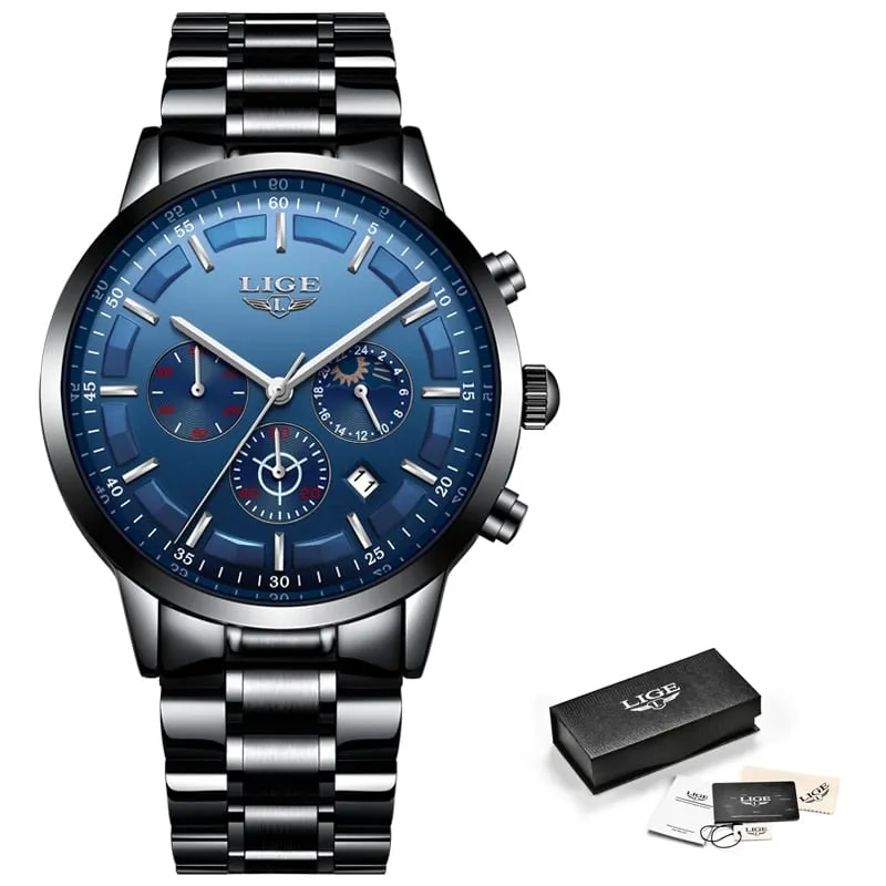 Business Styled Quartz Watches for Men with Stainless Steel Strap