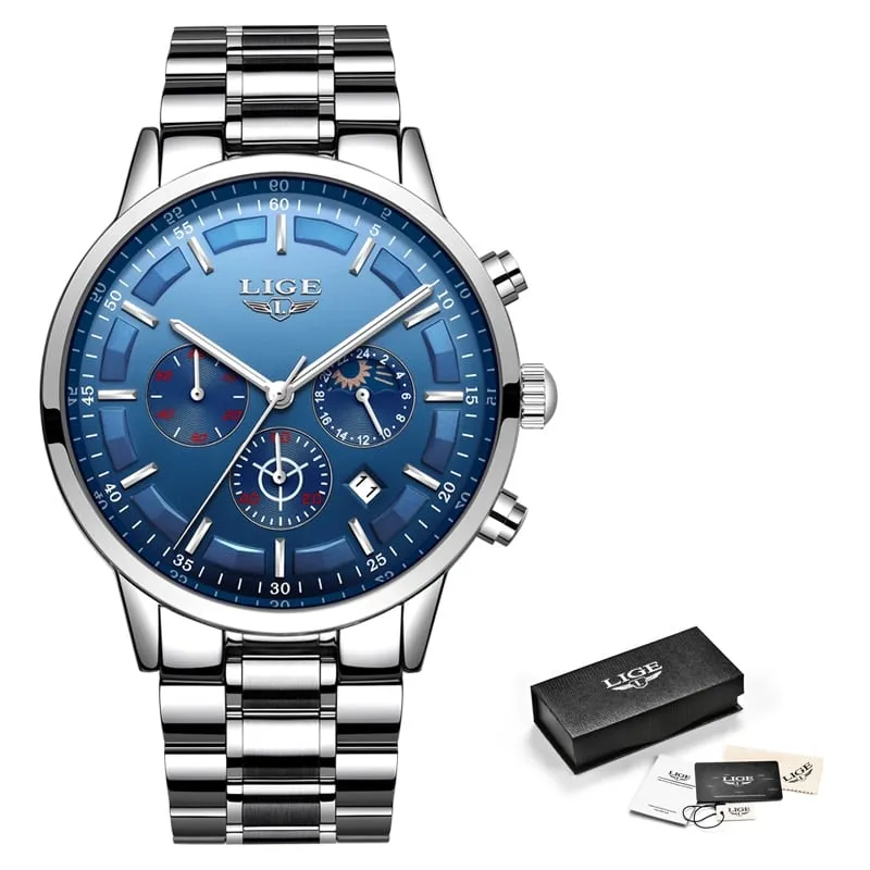 Business Styled Quartz Watches for Men with Stainless Steel Strap