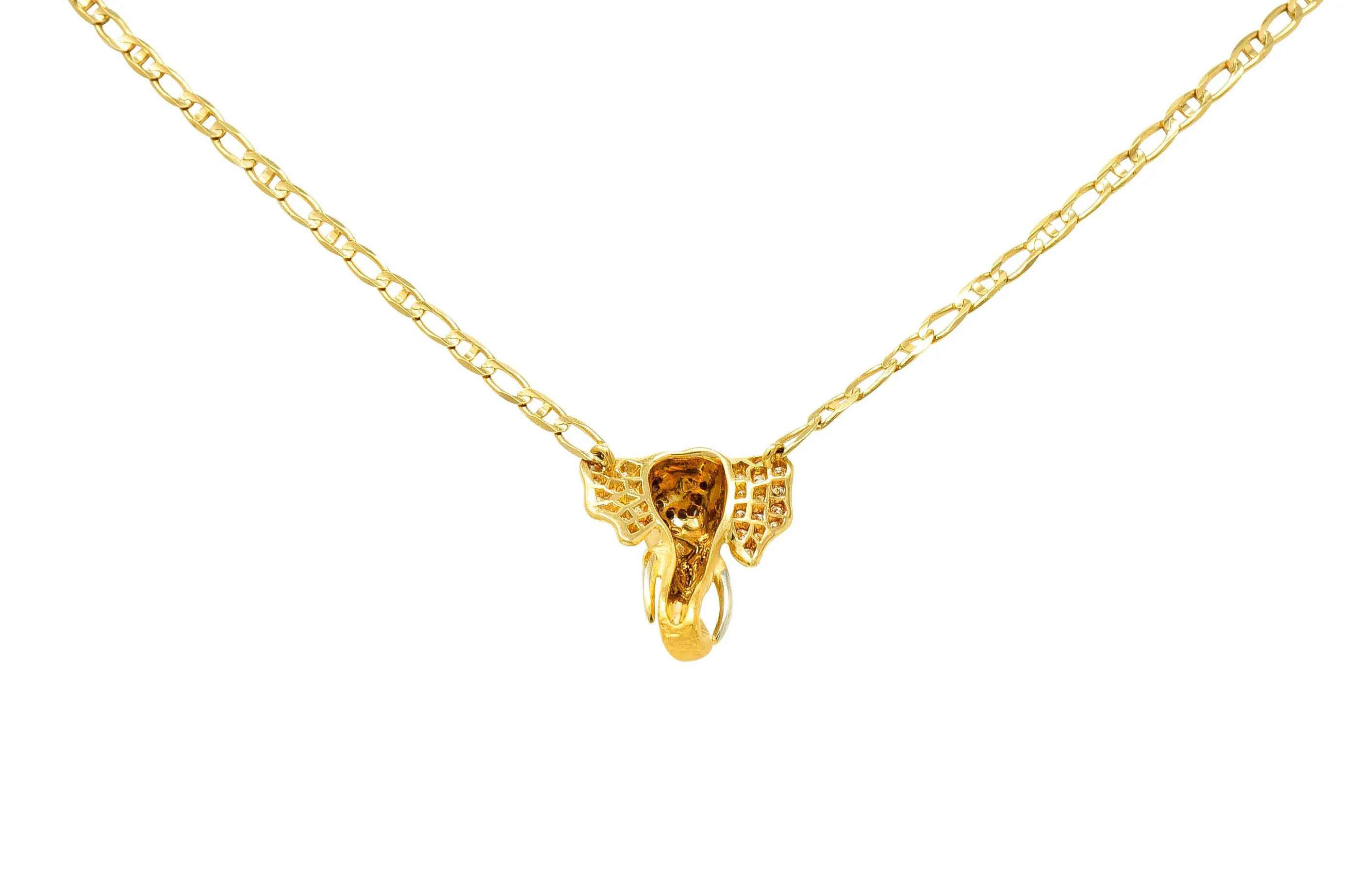 Carrera Y Carrera Sapphire Ruby Diamond 18 Karat Gold Elephante Necklace