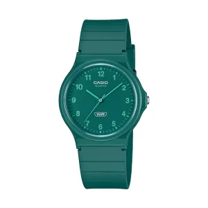 Casio Analogue Water Resistant Green Resin Band MQ24B-3B