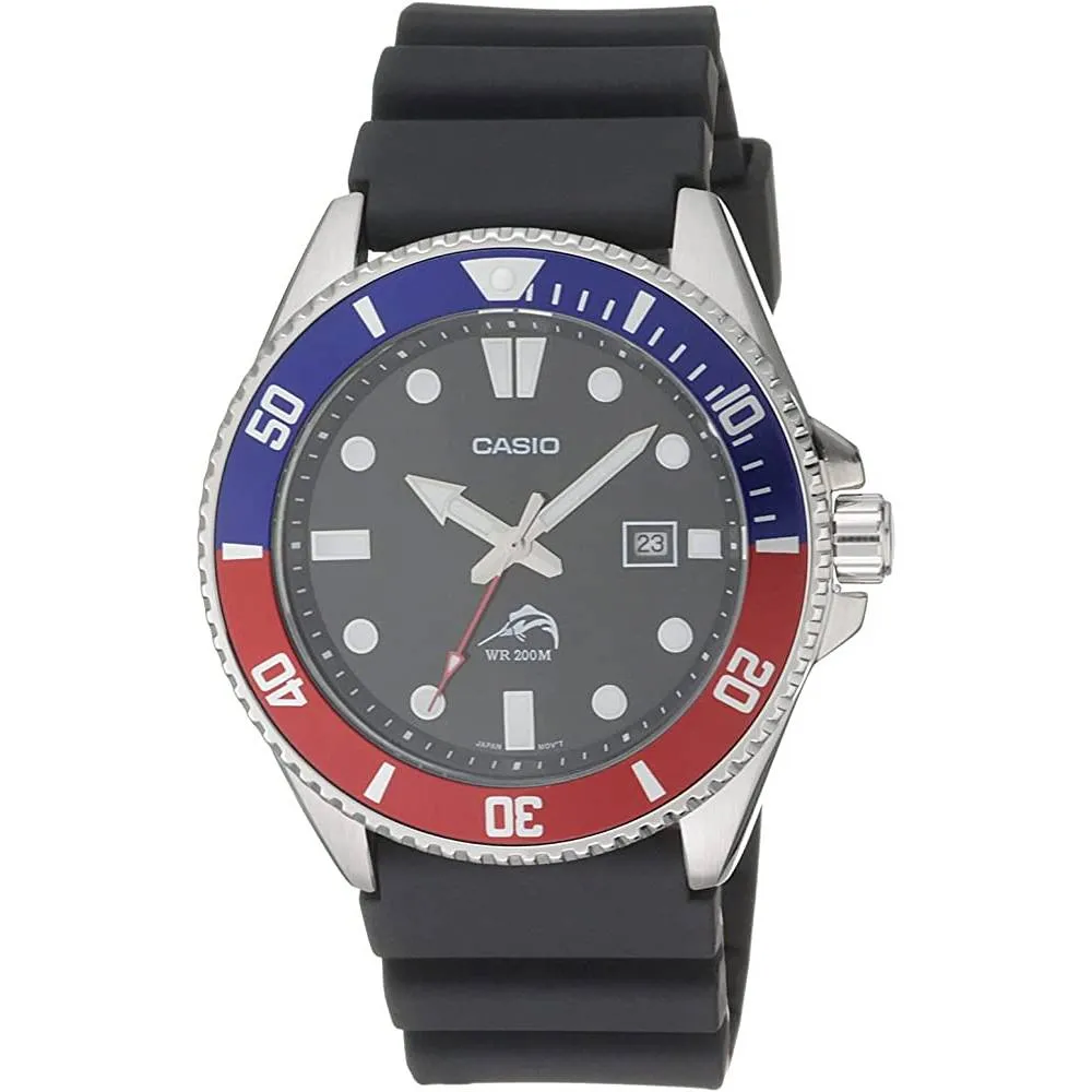 Casio Men's MDV106-1AV 200 M WR Black Dive Watch (MDV106-1A) | Multiple Colors