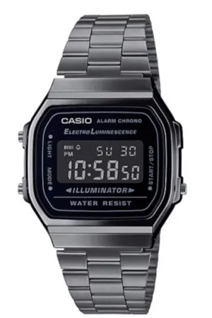 CASIO VINTAGE A168WGG-1B ILLUMINATOR WATCH - GUNMETAL GREY