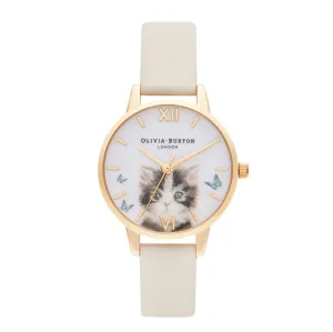 Cat Midi Dial Vegan Nude and Gold Watch