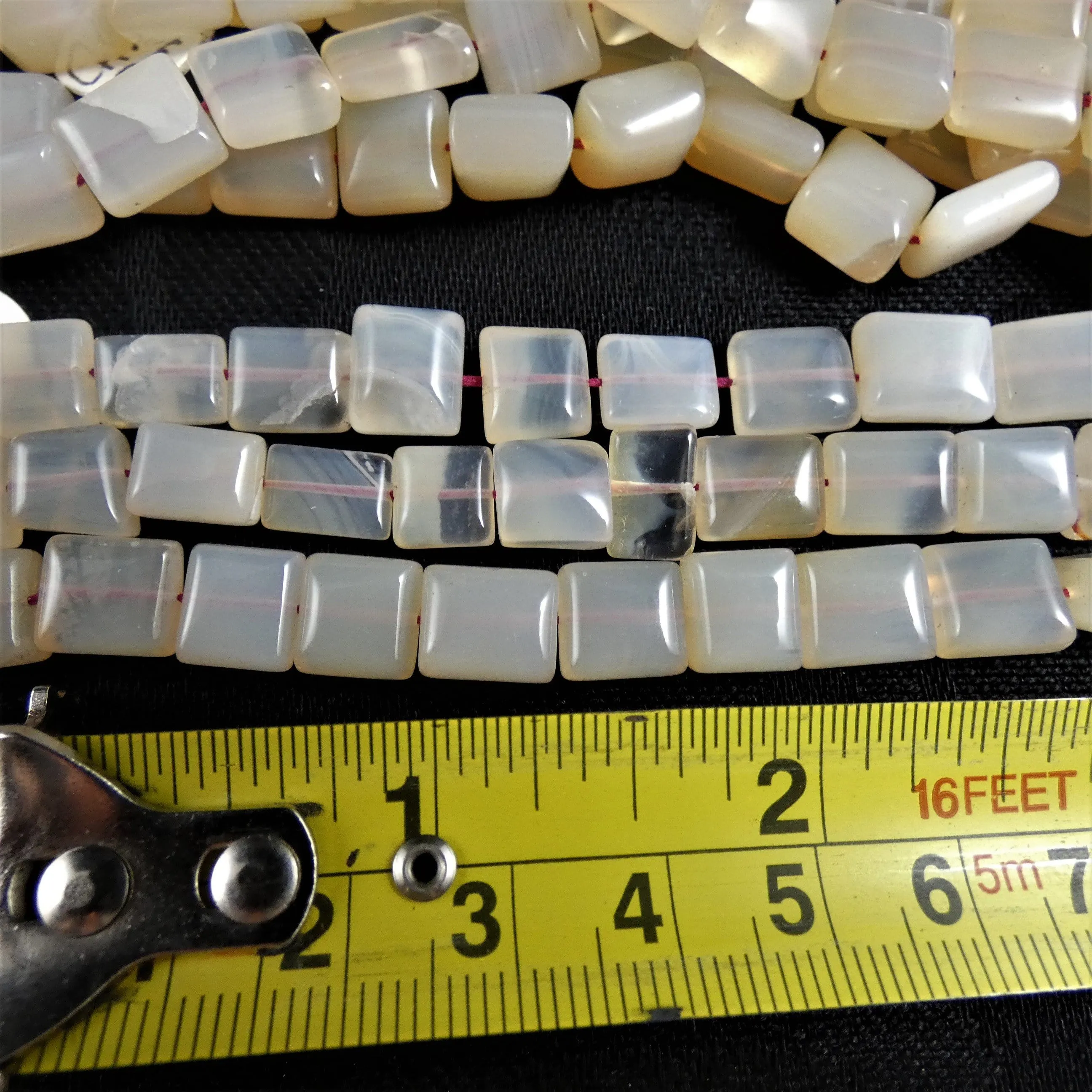 Chalcedony Bead Strands(small square)