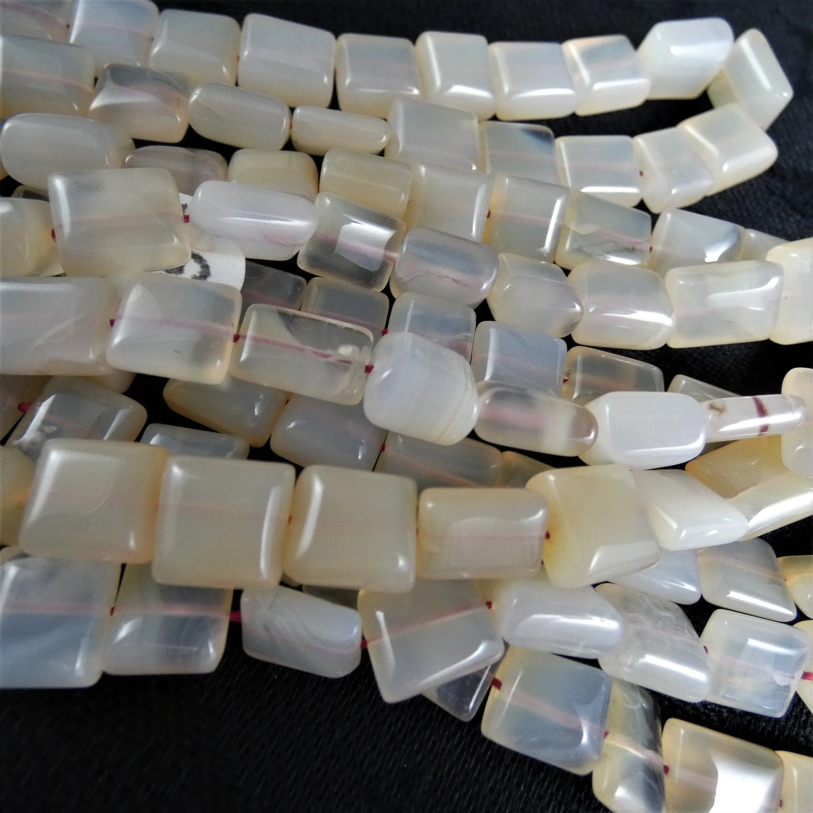 Chalcedony Bead Strands(small square)