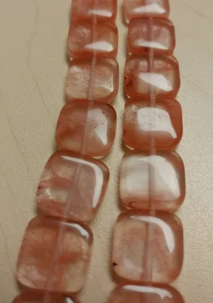 Cherry Quartz Square Bead Strand