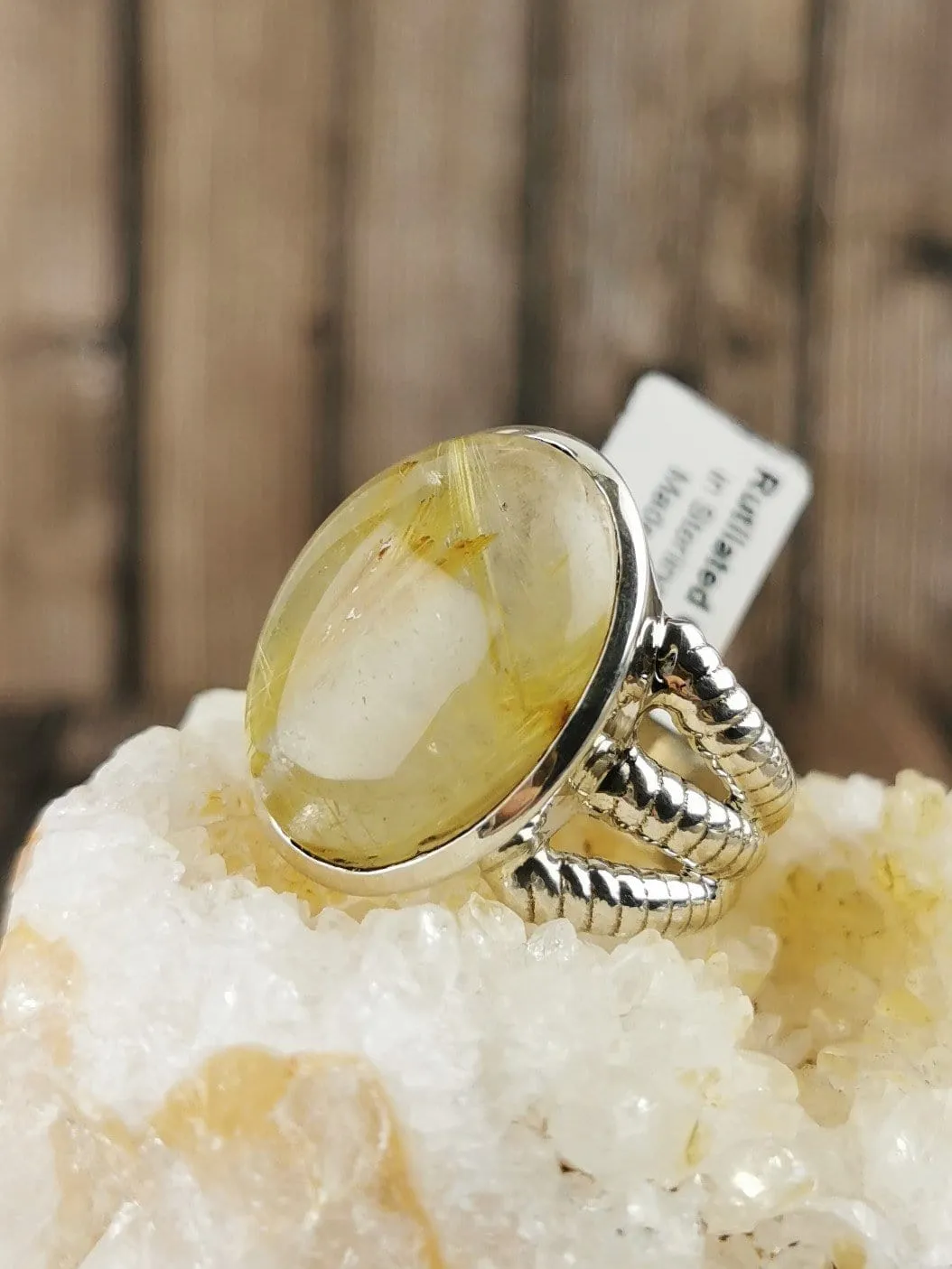 Chunky Rutilated Quartz Ring, Size 8