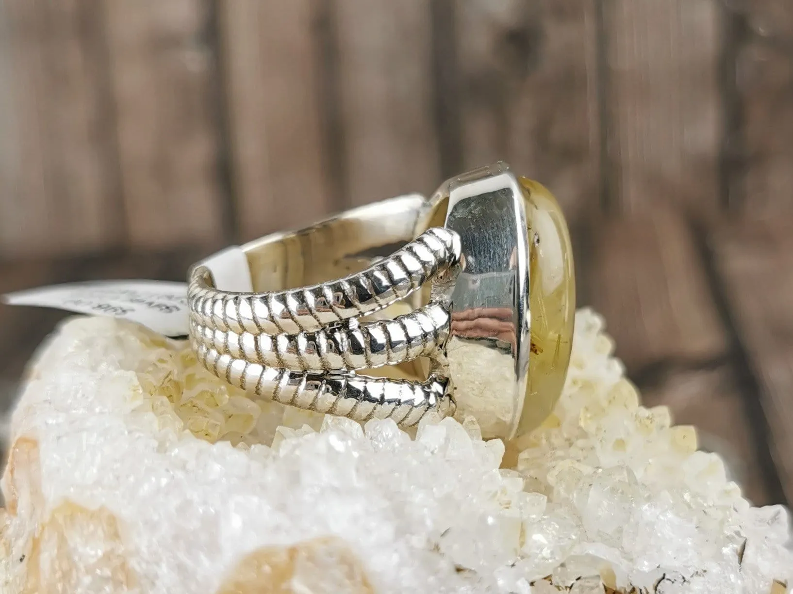 Chunky Rutilated Quartz Ring, Size 8