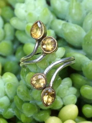 Citrine Ring with 4 Faceted Stones