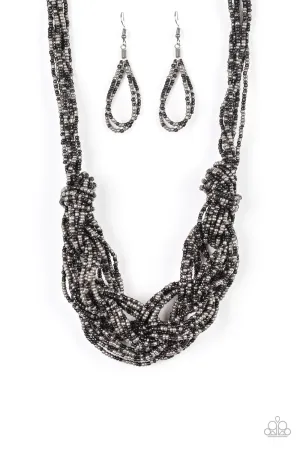City Catwalk - Black/Gunmetal (Seed Bead) Necklace