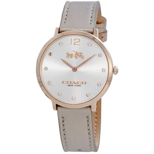 Coach Slim Easton Silver Dial Ladies Leather Watch 14502684