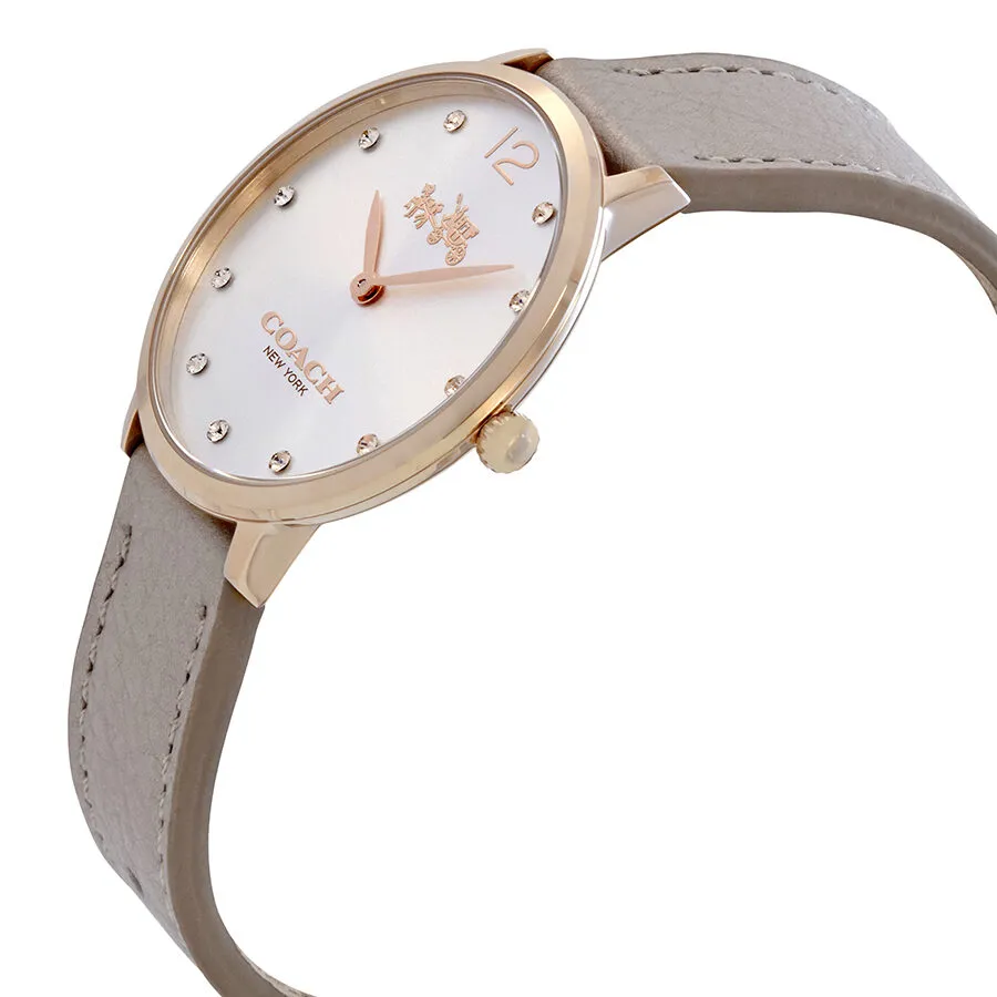 Coach Slim Easton Silver Dial Ladies Leather Watch 14502684