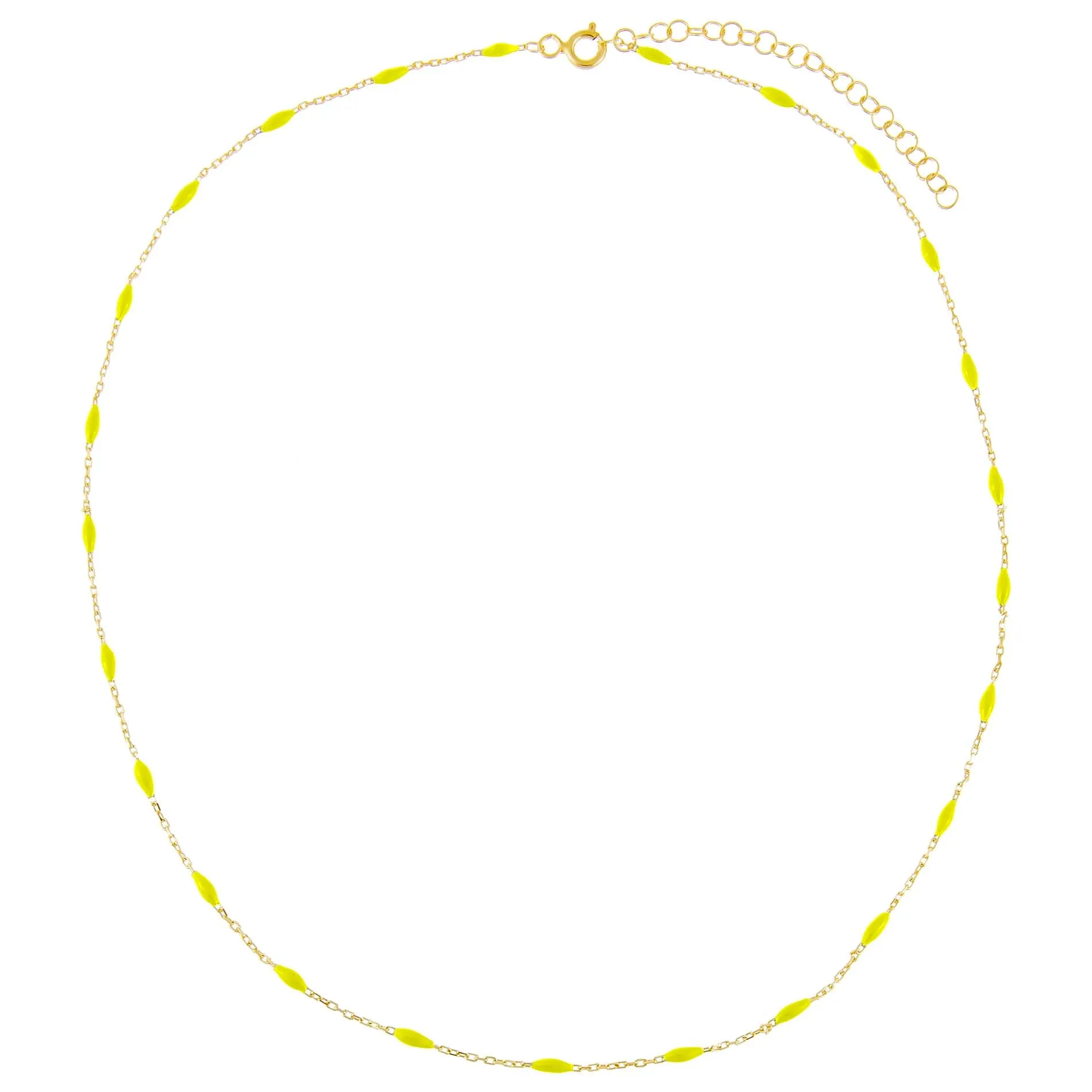 Colored Enamel Bead Necklace