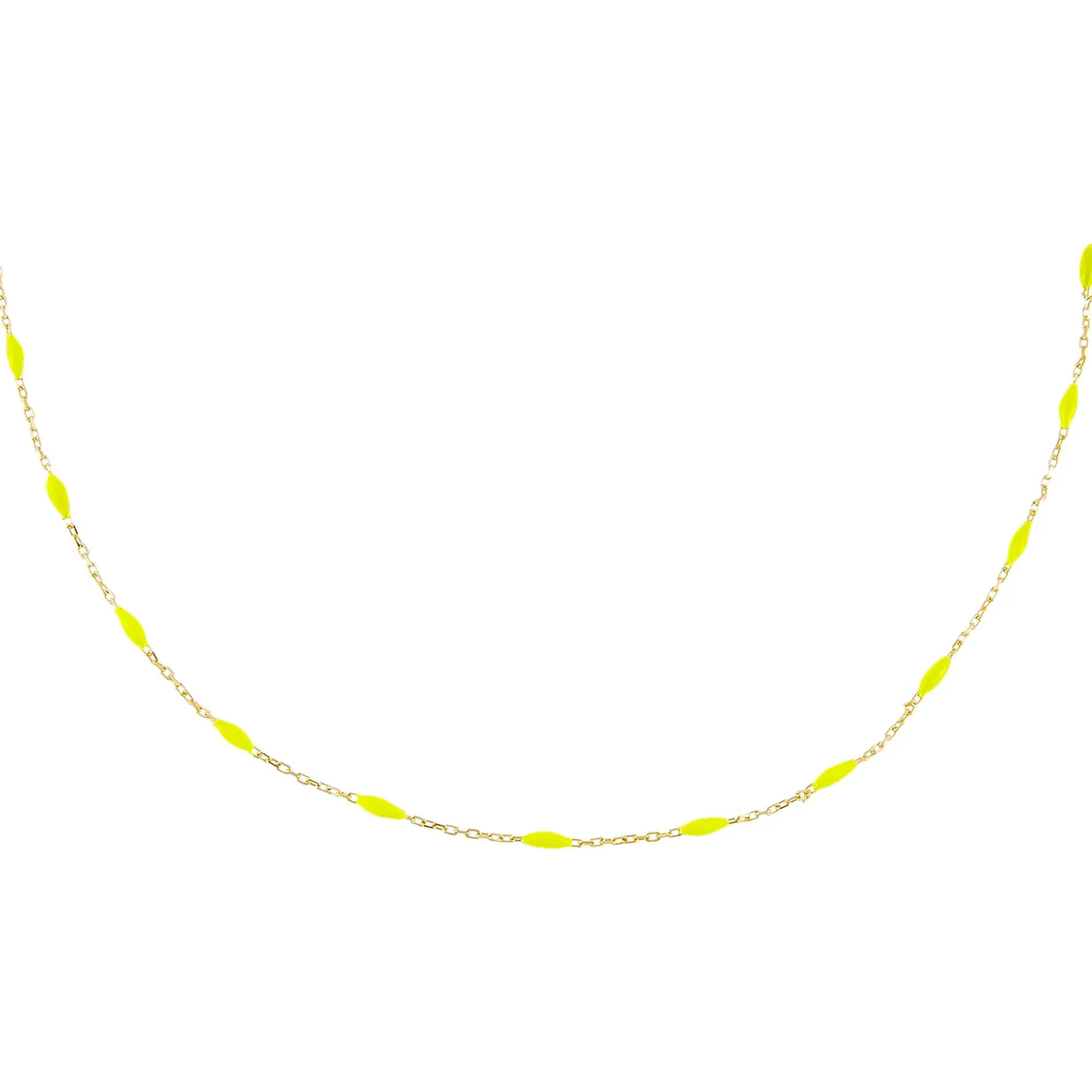 Colored Enamel Bead Necklace