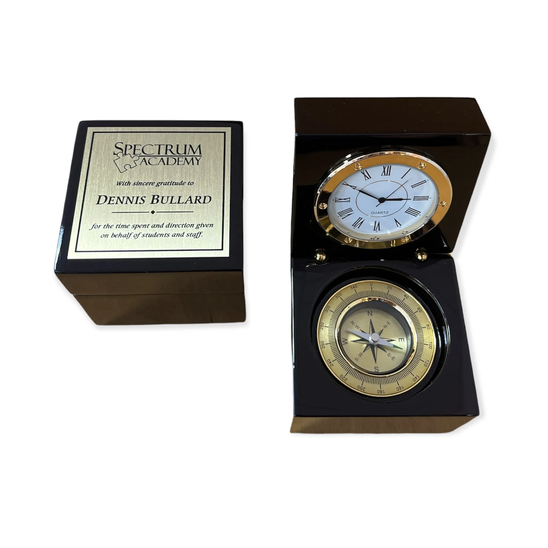 Compass & Clock - Black Piano Finish