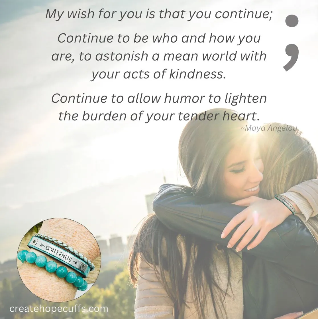 CONT;NUE Semi-Colon Southwestern Turquoise | Skinny Leather Bracelet | Women Teens | Adjustable