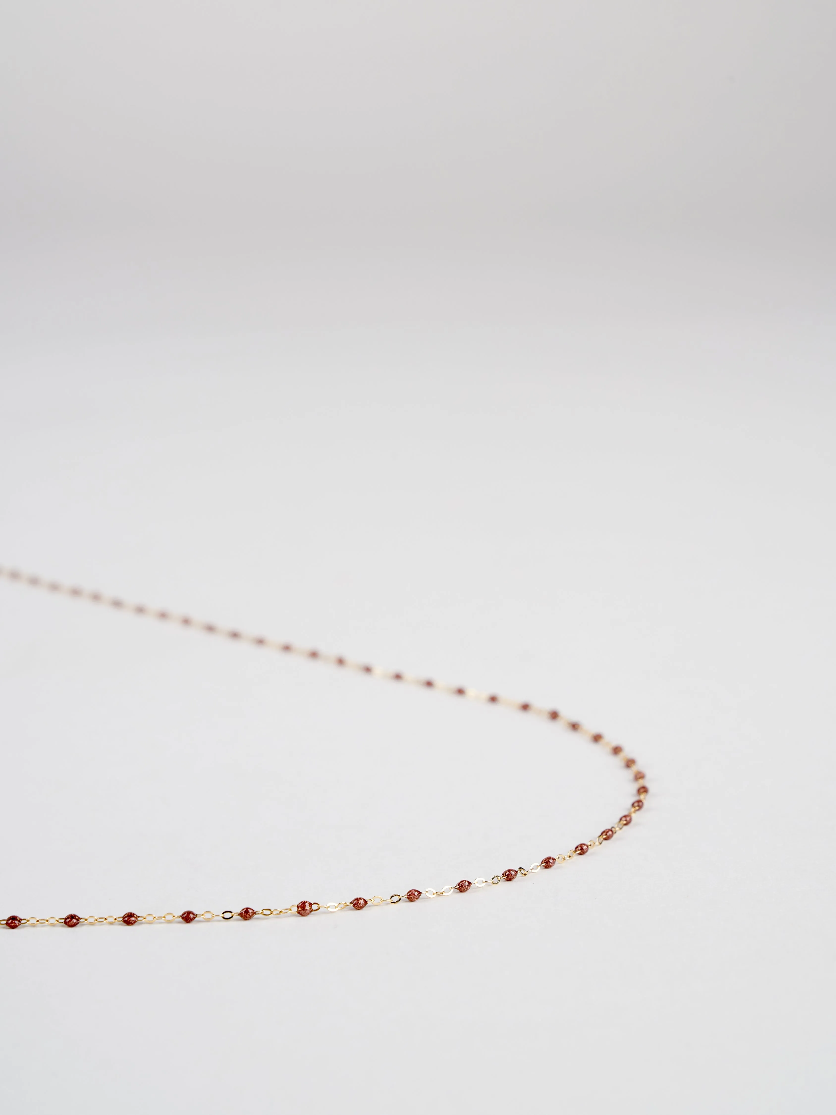 copper bead necklace - yellow gold
