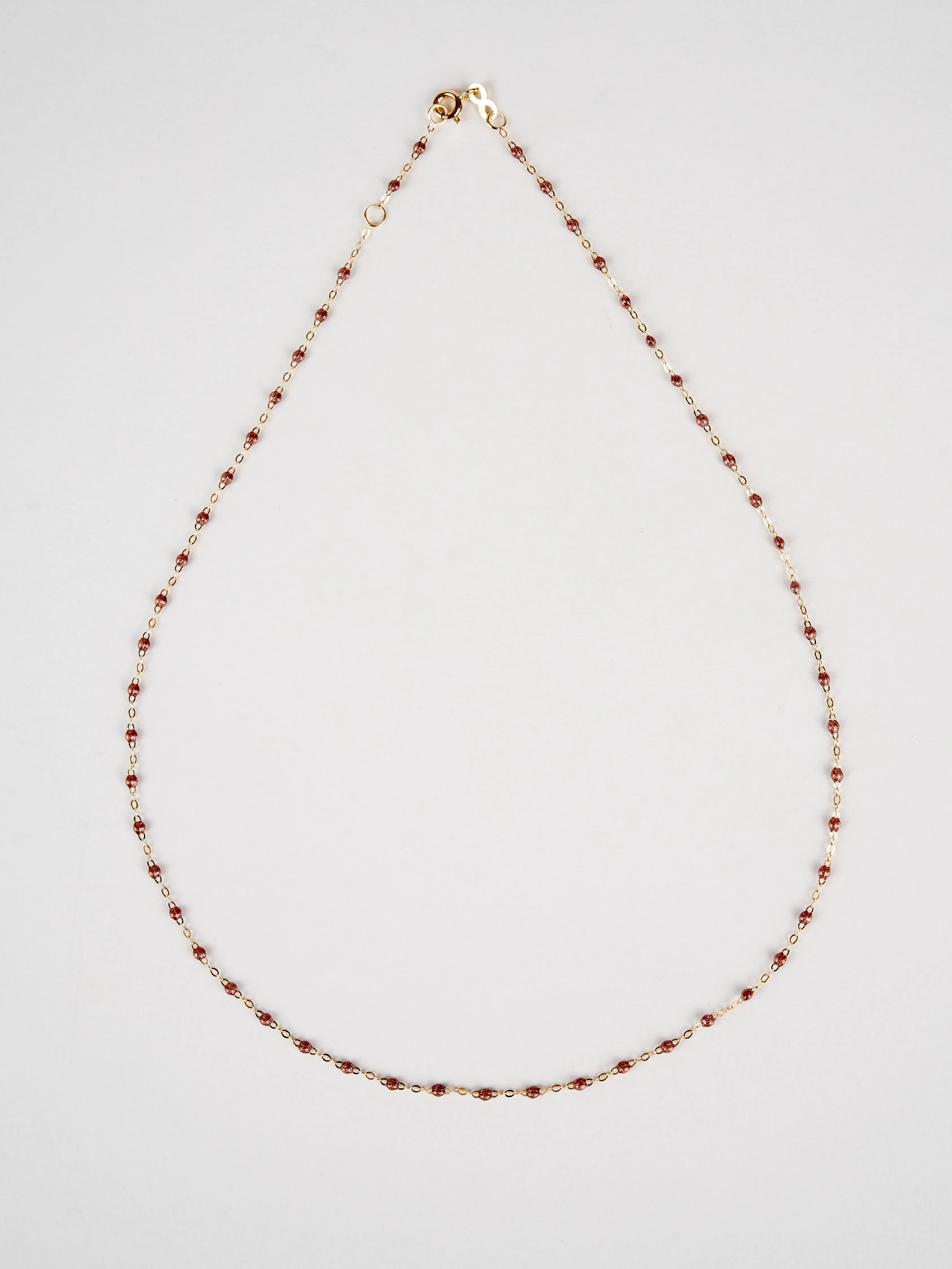 copper bead necklace - yellow gold