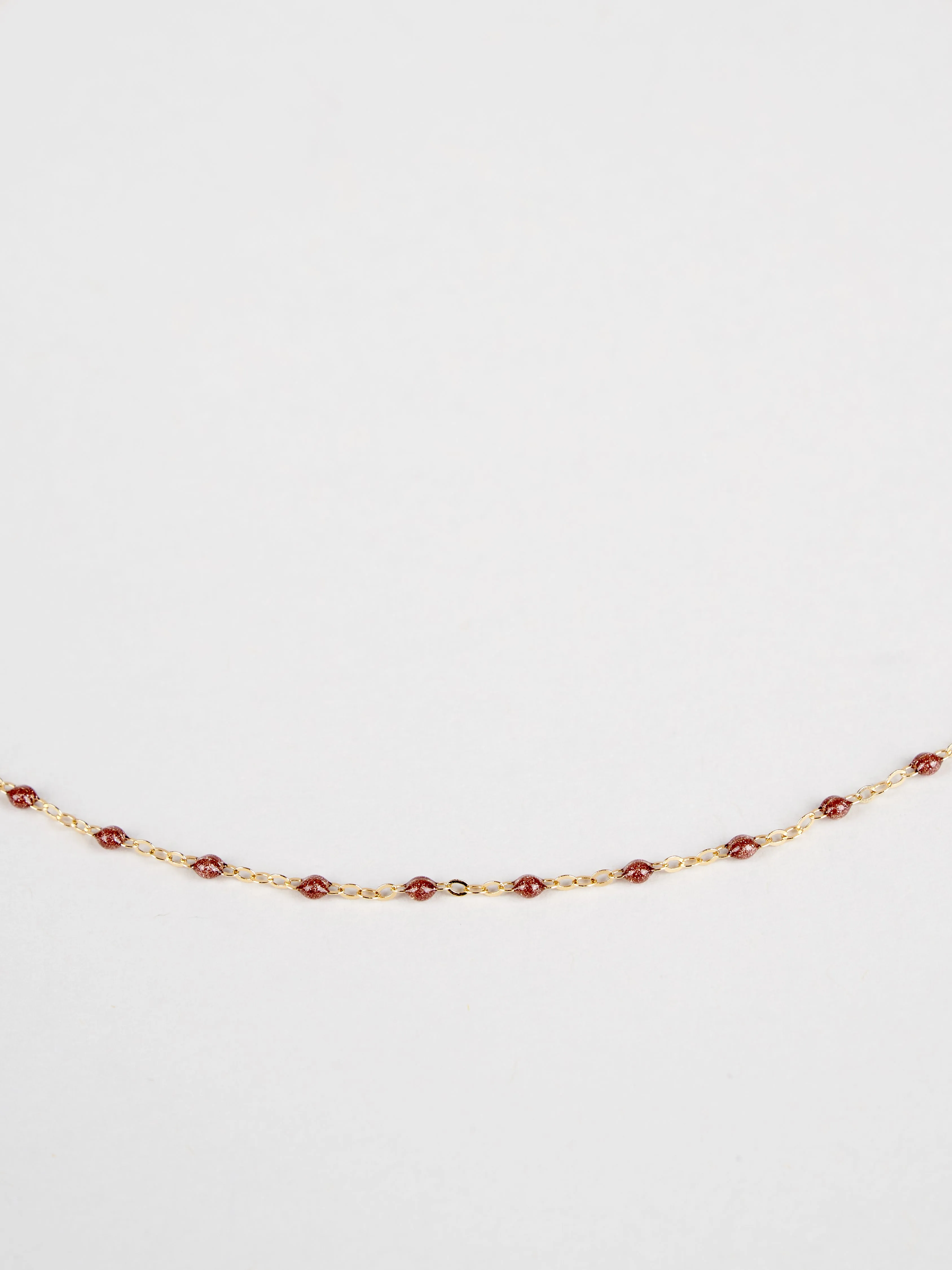 copper bead necklace - yellow gold