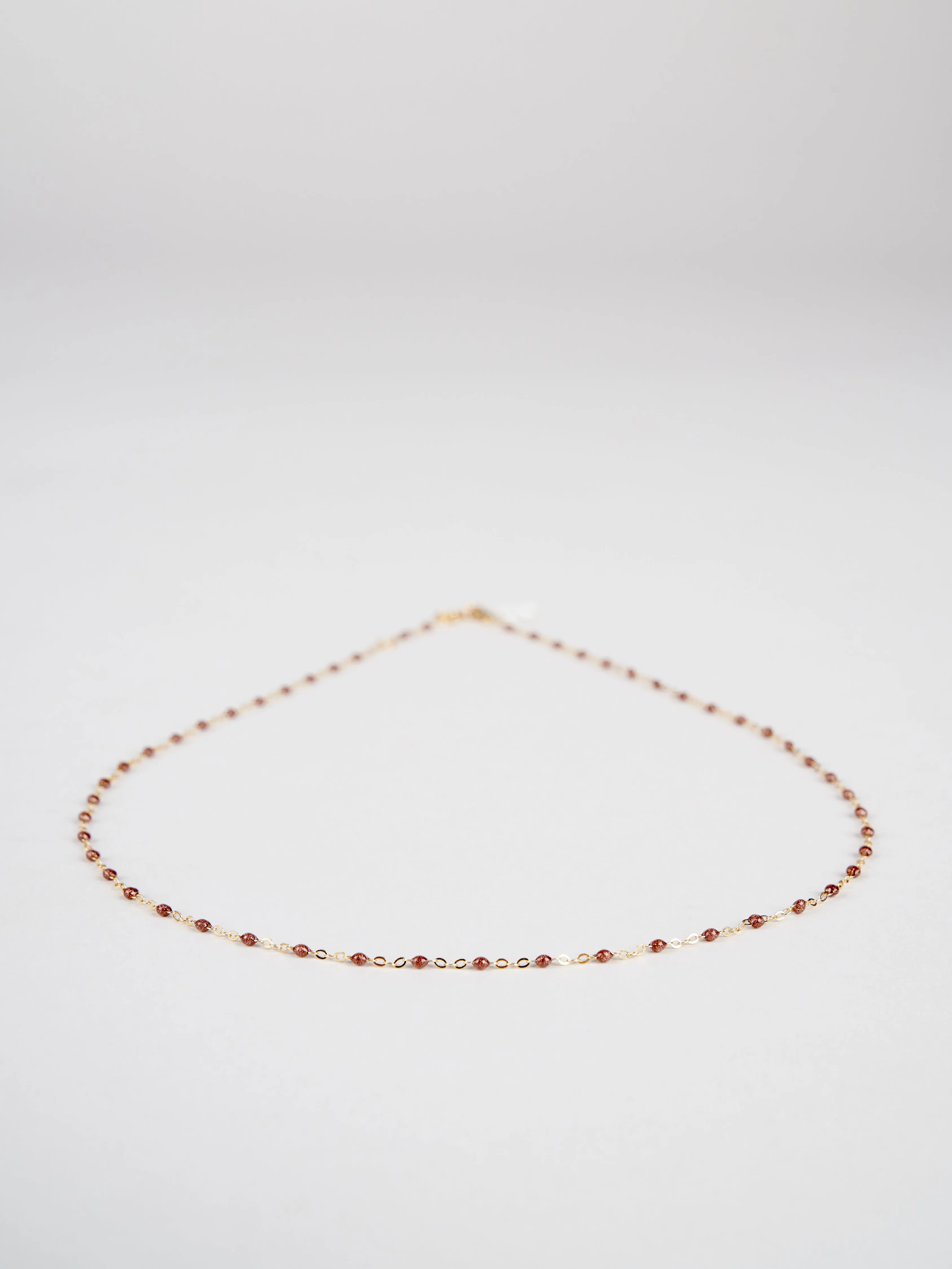 copper bead necklace - yellow gold