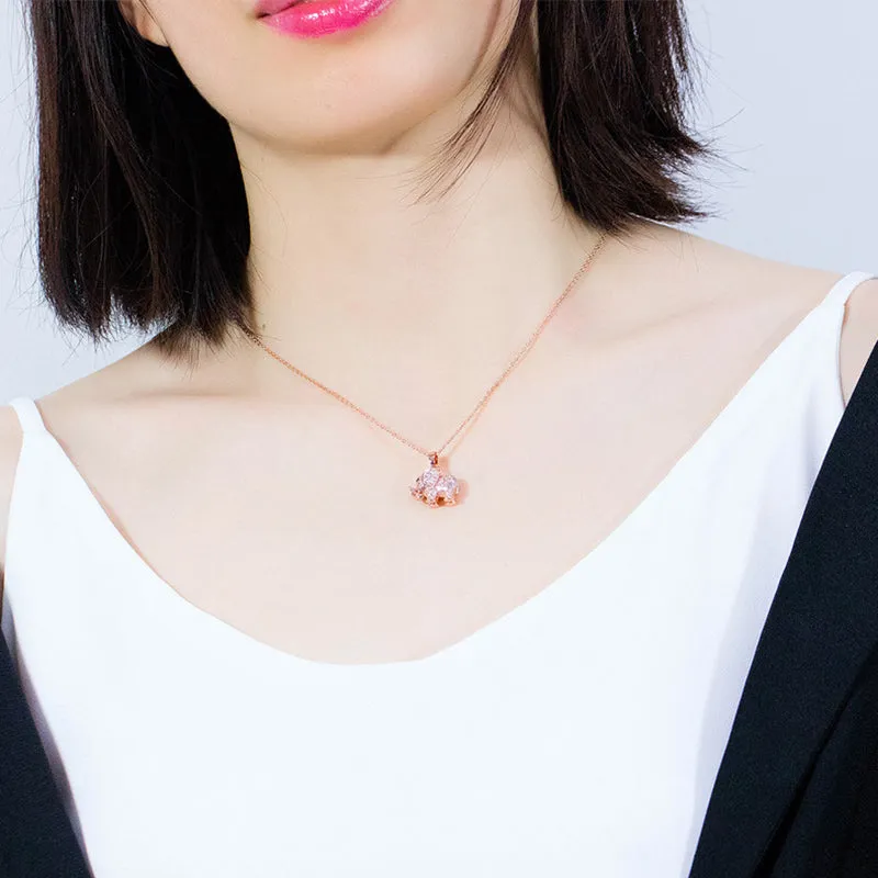 Copper Gold-plated Jewelry Women's Rose Gold And Diamonds Elephant Clavicle Necklace