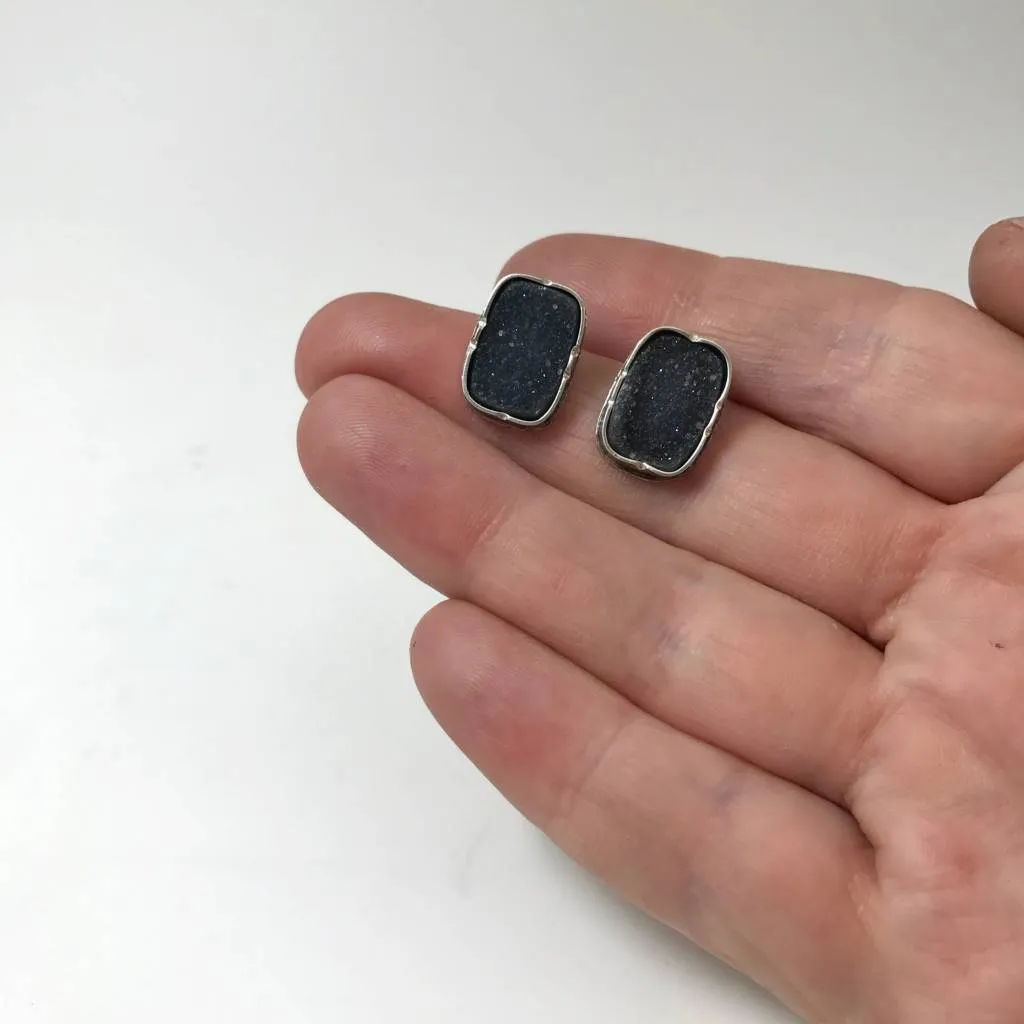 Creative Black Tie Medium Studs - square/rectangle (wholesale)