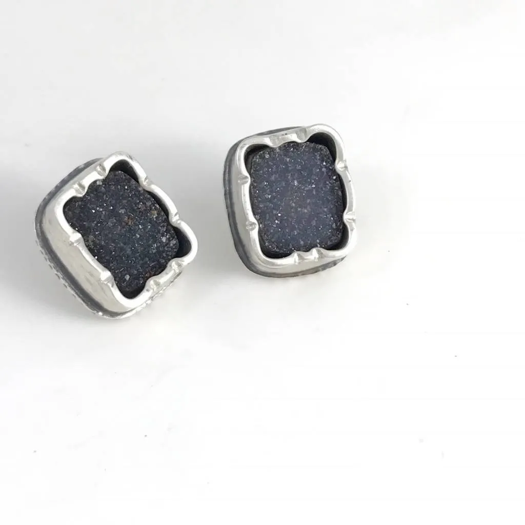 Creative Black Tie Small Studs - square (wholesale)