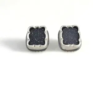 Creative Black Tie Small Studs - square (wholesale)