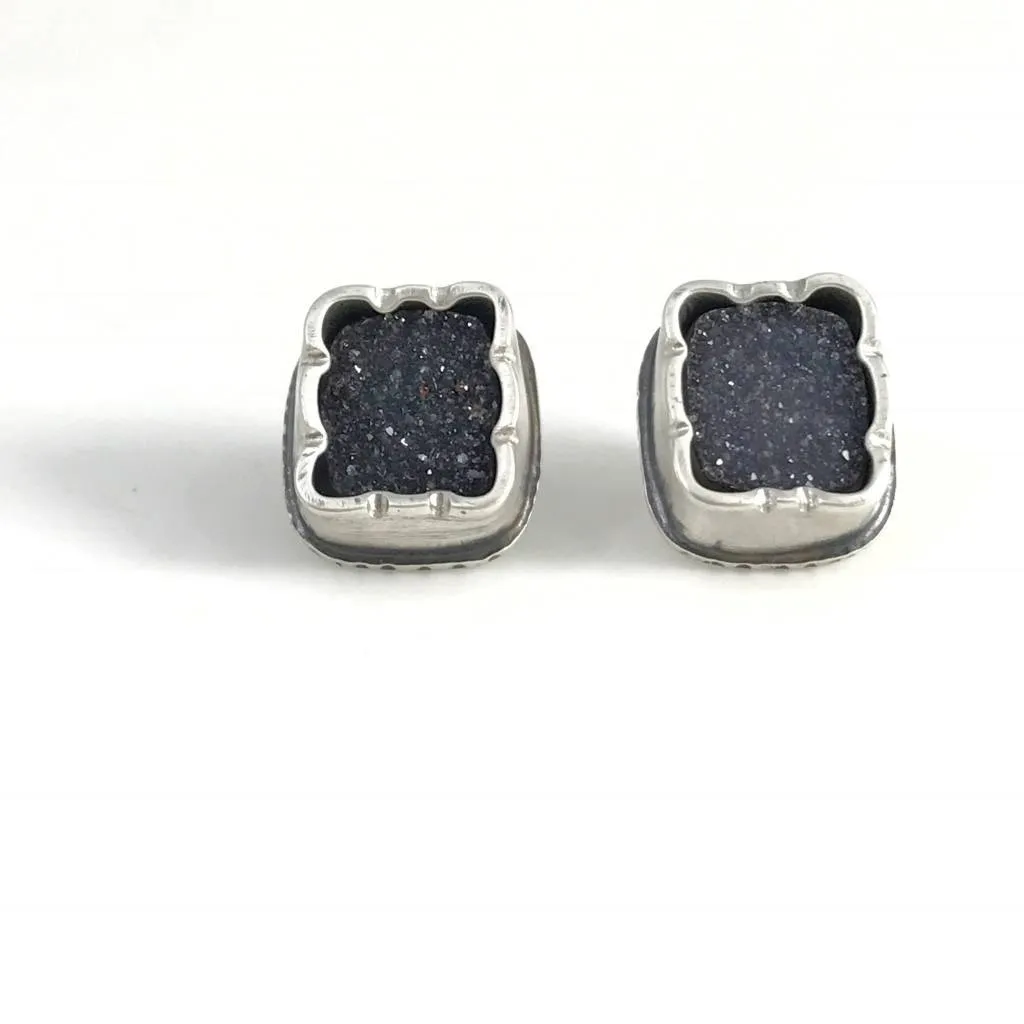 Creative Black Tie Small Studs - square (wholesale)