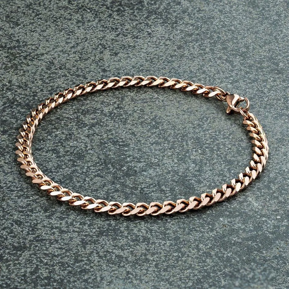 Cuban Chain Bracelet - Rose Gold