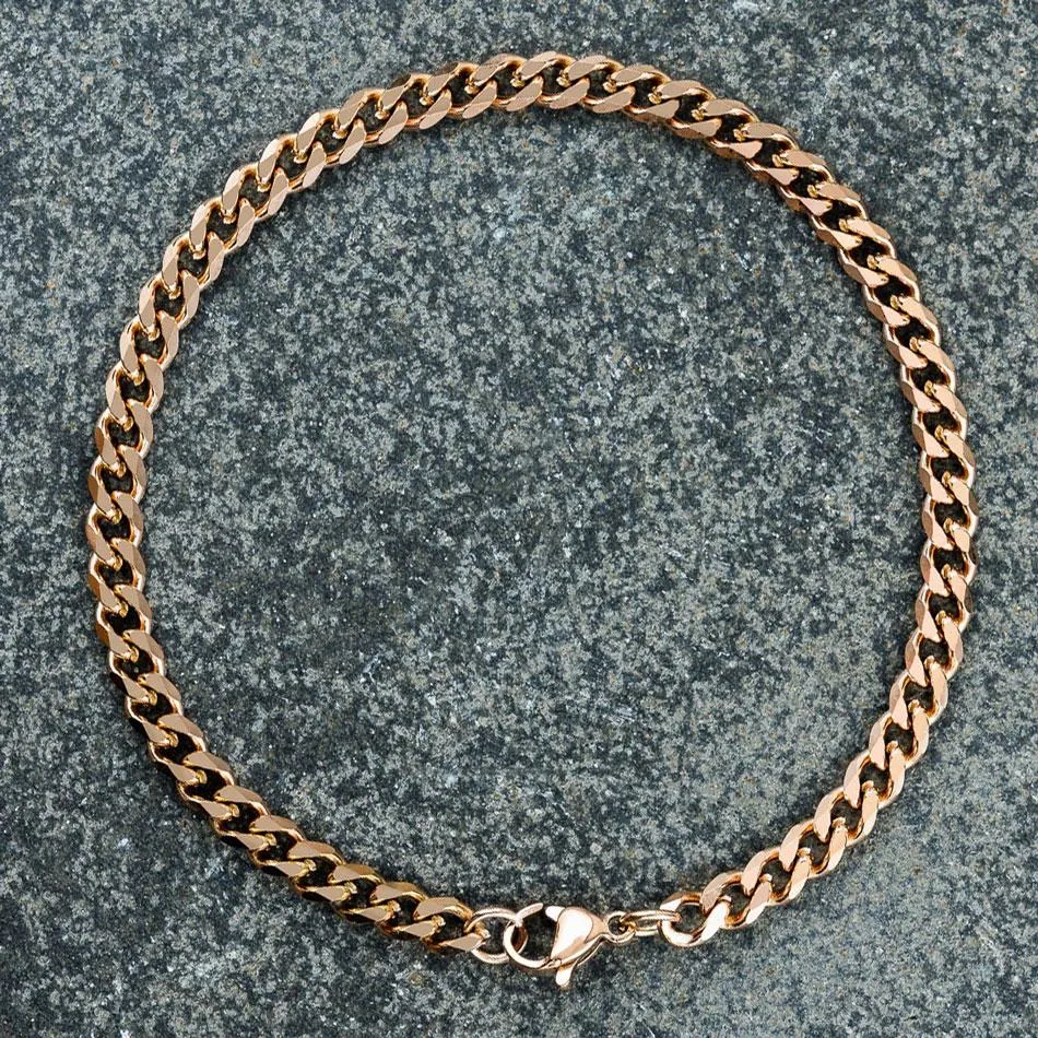 Cuban Chain Bracelet - Rose Gold