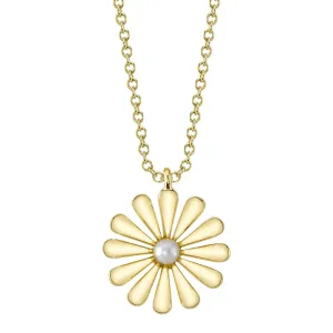 Cultured Pearl Flower Necklace