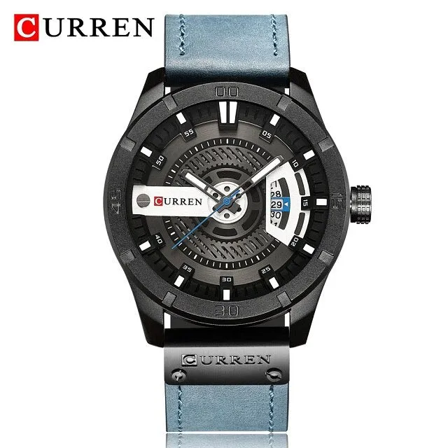 CURREN Mens Watches Luxury Brand Waterproof Military Sports Men Watch Analog Quartz Clock Man Leather Quartz-watch Wristwatch