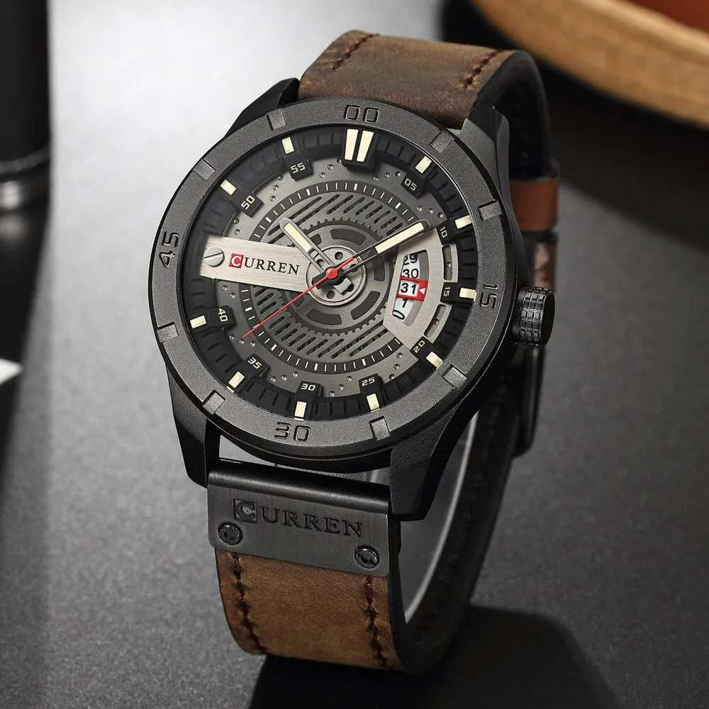 CURREN Mens Watches Luxury Brand Waterproof Military Sports Men Watch Analog Quartz Clock Man Leather Quartz-watch Wristwatch