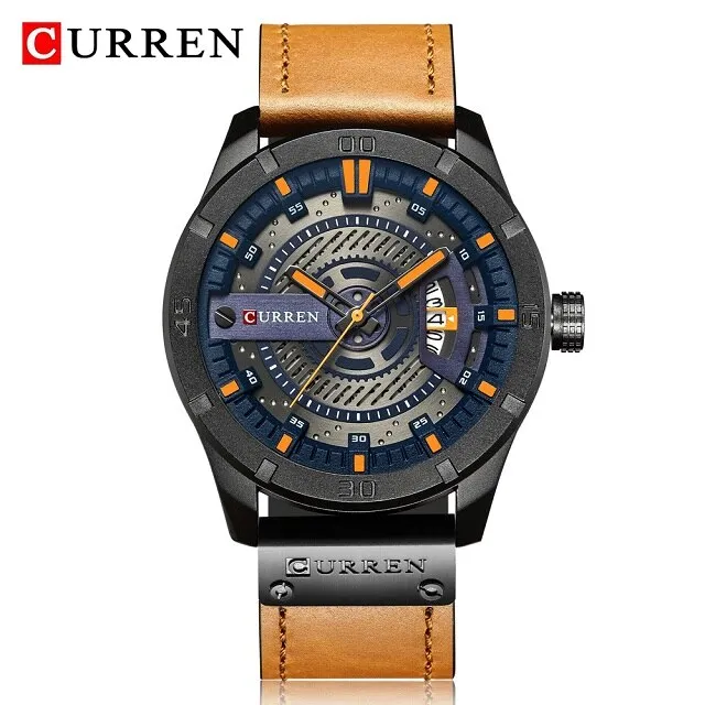 CURREN Mens Watches Luxury Brand Waterproof Military Sports Men Watch Analog Quartz Clock Man Leather Quartz-watch Wristwatch