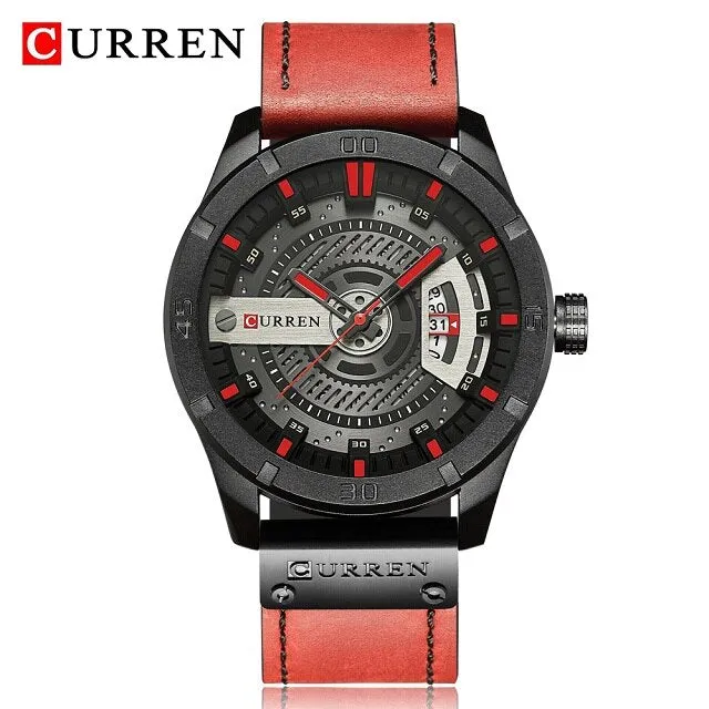 CURREN Mens Watches Luxury Brand Waterproof Military Sports Men Watch Analog Quartz Clock Man Leather Quartz-watch Wristwatch